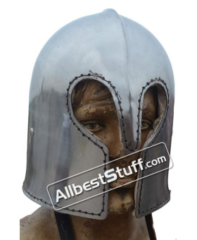 Medieval Visorless Basic Barbute Helmet 14 Gauge Steel